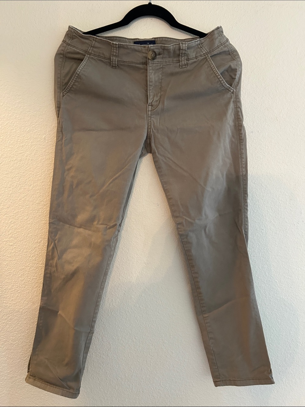 American Eagle Outfitters Olive Green Straight-Leg Pants